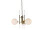 DKD Home Decor Lámpara Techo Moderno Dorado Blanco Metal Cristal 64 x 64 x 64 cm