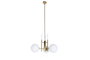 DKD Home Decor Lámpara Techo Moderno Dorado Blanco Metal Cristal 64 x 64 x 64 cm