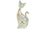 DKD Home Decor Figuras de Gato de Resina Surtidas Verde y Beige