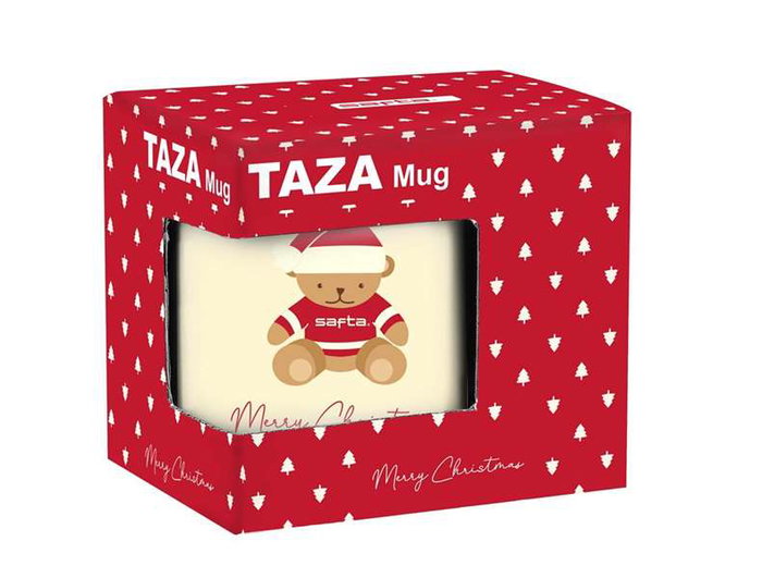 Safta Taza Grande Osito Beige Felices Fiestas 8x9,5x8cm