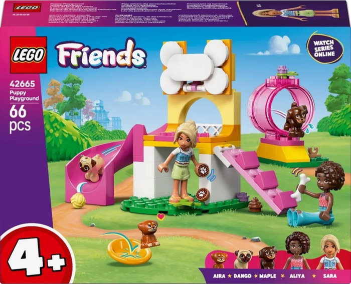 LEGO Friends Parque de Aventuras para Cachorros 42665 con tobogán y figuras de perros de regalo LEGO Friends Parque de Aventuras para Cachorros 42665 con tobogán y figuras de perros de regalo