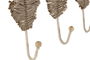 DKD Home Decor Perchero Pared Tropical Yute Metal Natural Set de 3 (2 Unidades) 4 x 26 x 12 cm