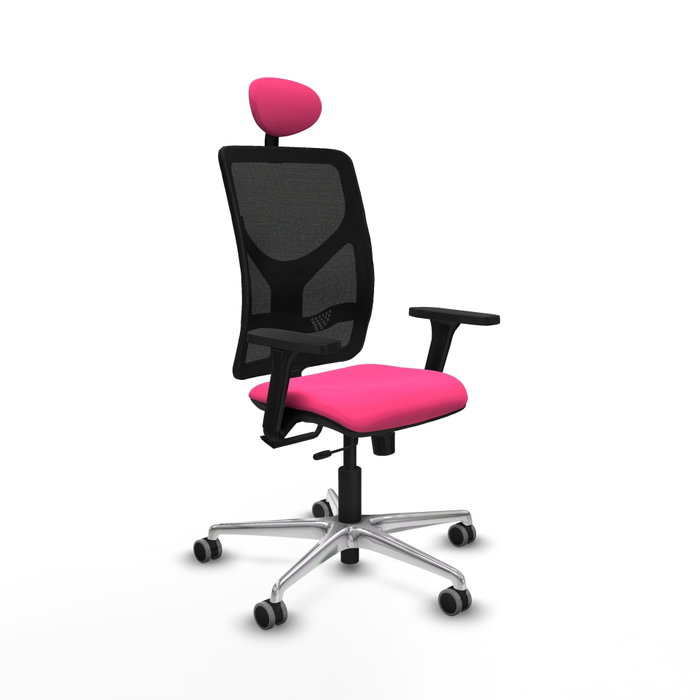 PIQUERAS Y CRESPO Silla de oficina Motilla Rosa y Negro con mecanismo Sincro/Traslack PIQUERAS Y CRESPO Silla de oficina Motilla Rosa y Negro con mecanismo Sincro/Traslack