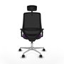 PIQUERAS Y CRESPO Silla de oficina Mardos con mecanismo Sincro/Traslack, Morado y Negro