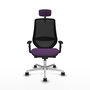 PIQUERAS Y CRESPO Silla de oficina Mardos con mecanismo Sincro/Traslack, Morado y Negro