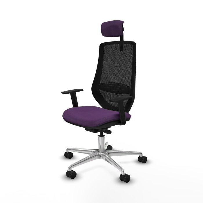 PIQUERAS Y CRESPO Silla de oficina Mardos con mecanismo Sincro/Traslack, Morado y Negro