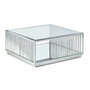 DKD Home Decor Mesa de Centro de Acero Cromado y Espejo 100x100x45 cm