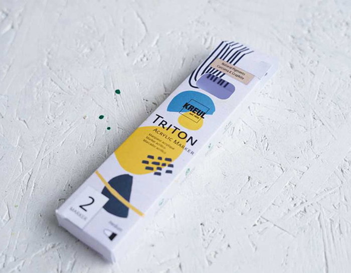 Kreul Set 2 rotuladores Triton acrílico Natural Pigments Cúrcuma y Grafito