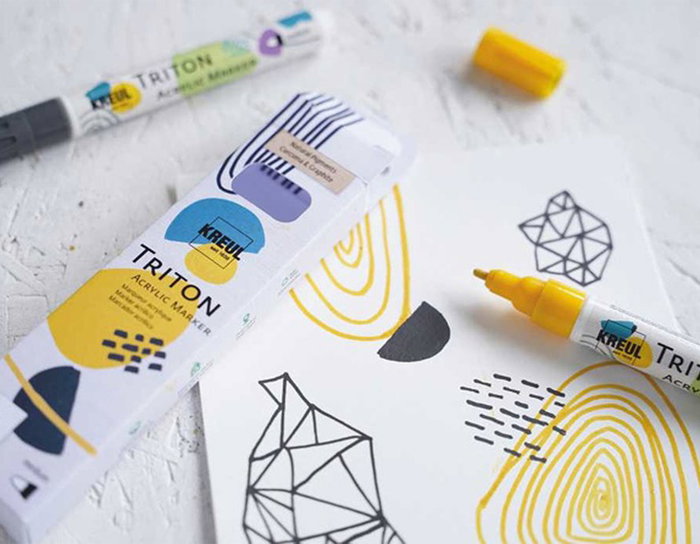 Kreul Set 2 rotuladores Triton acrílico Natural Pigments Cúrcuma y Grafito