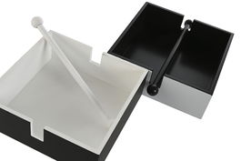 DKD Home Decor Servilletero Moderno Blanco Negro 18 x 4 x 18 cm (4 Unidades)