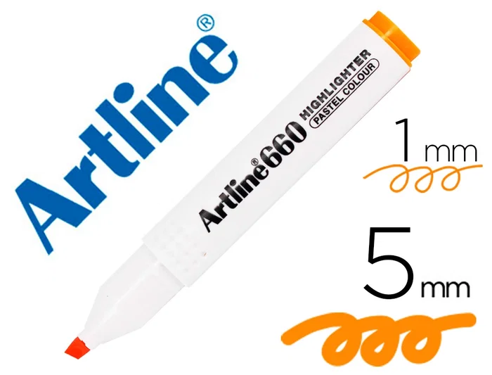 Artline EK-660 Rotulador Fluorescente Naranja Pastel Punta Biselada Trazo 1-5 mm Artline EK-660 Rotulador Fluorescente Naranja Pastel Punta Biselada Trazo 1-5 mm