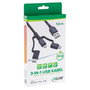InLine Cable USB 3 en 1 de 1,5 m con USB A a Micro-USB, Tipo-C y Lightning, Negro