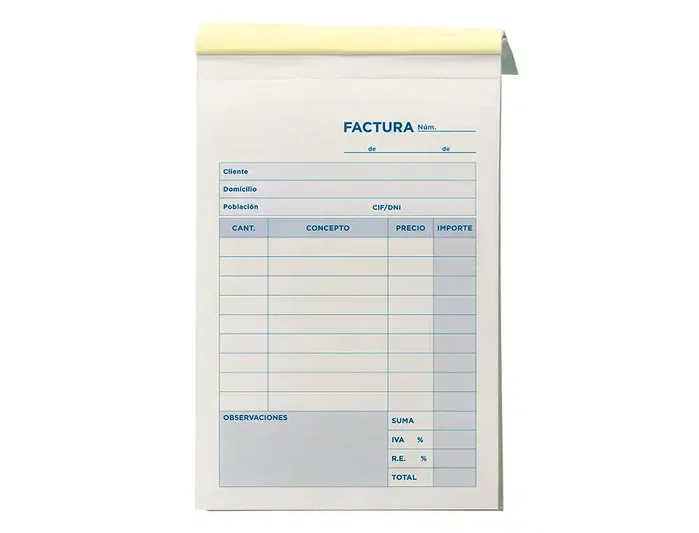 Liderpapel Talonario de facturas 8º original t100 con i.v.a.