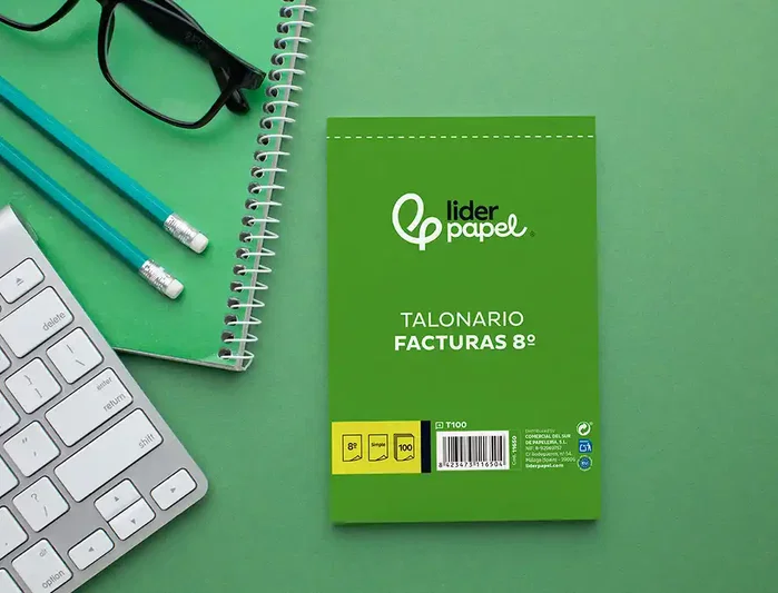 Liderpapel Talonario de facturas 8º original t100 con i.v.a.