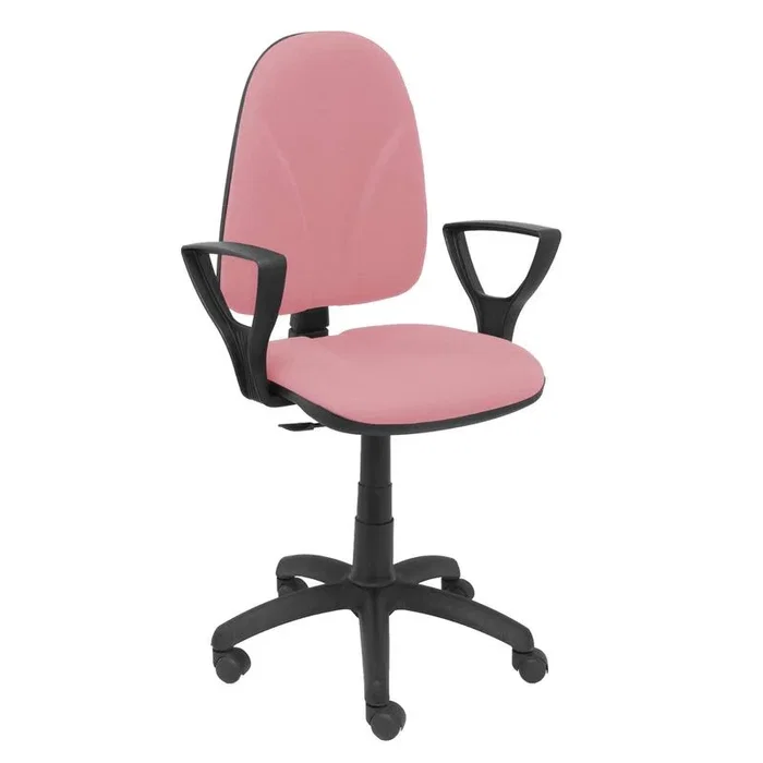PIQUERAS Y CRESPO Silla Algarra con Mecanismo de Contacto Permanente, Tela Rosa y Brazos Fijos