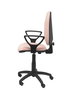 Silla de oficina Algarra con mecanismo Contacto permanente básico tapizada con Tela color Rosa. Equipada con Base poliamida negra, Brazos fijos y Ruedas de nailon 50 mm