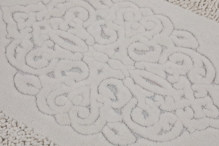 Mijölnir Juego de Alfombras de Baño Algodón 100% Ecru 50x60cm y 60x100cm Antibacteriano Antideslizante Lavable