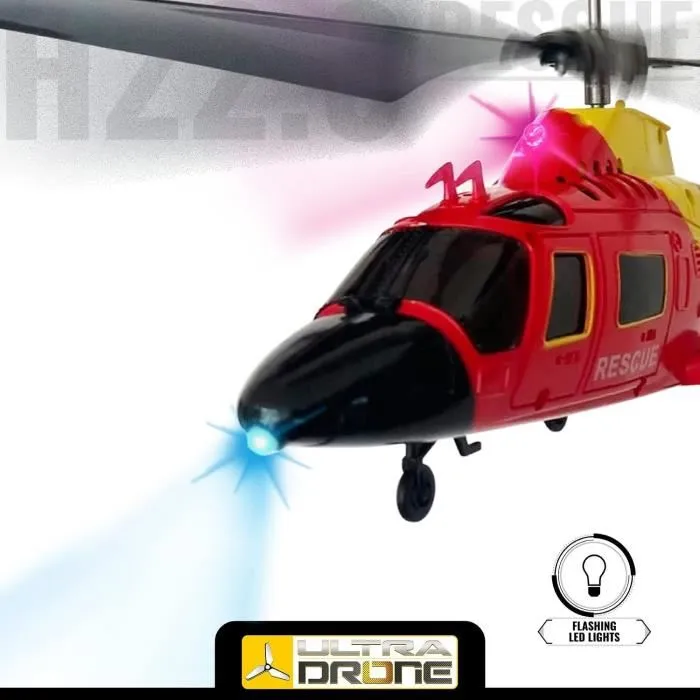 Mondo Motores - Helicóptero controlado remoto - Rescate Ultradrone H22 - Longitud 22 cm
