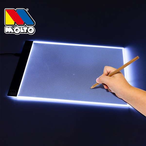 Molto Proyector Mágico con 3 Luces LED y 6 Lápices, Juego Educativo para Niños, 107x11x28.5 cm