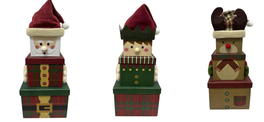 DKD Home Decor Set de 3 Cajas de Poliéster y Cartón Multicolor 15x15x38 cm