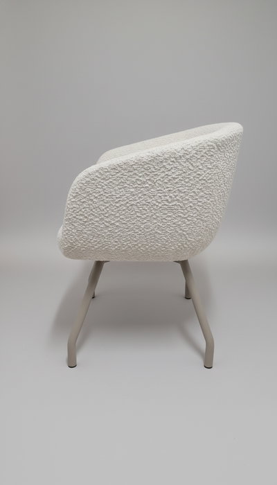 BORDECOR Silla giratoria Dalim en blanco y beige