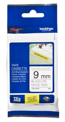 Brother Cinta Rotuladora Laminada Super Adhesiva, Texto Negro Sobre Blanco 9 mm x 8 m Brother Cinta Rotuladora Laminada Super Adhesiva, Texto Negro Sobre Blanco 9 mm x 8 m