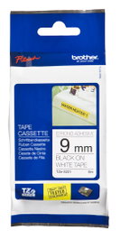 BROTHER Cinta laminada blanco/negro (superadhesiva) 9 mm, longitud 8 m