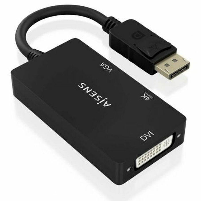 Aisens Conversor DisplayPort a VGA/DVI/HDMI 4K Negro