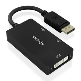 Aisens Conversor DisplayPort a VGA/DVI/HDMI 4K Negro