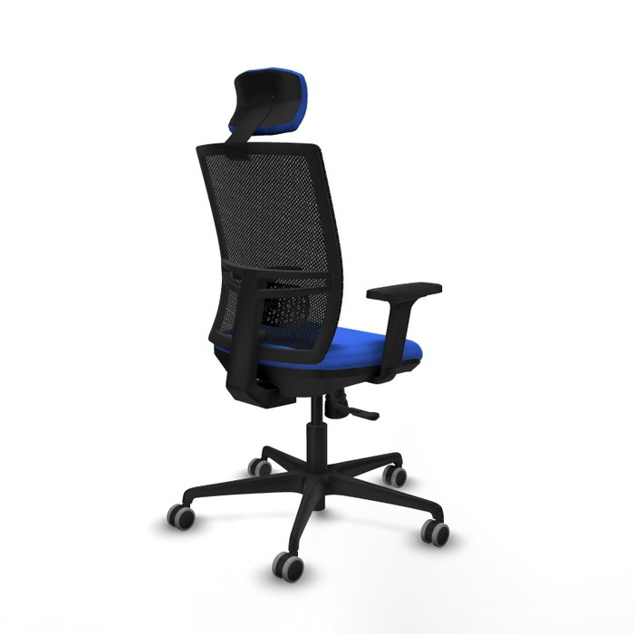 PIQUERAS Y CRESPO Silla de oficina Yunquera con mecanismo Sincro, Azul y Negro