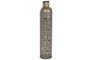 DKD Home Decor Jarrón de Hierro Tallado Dorado 19x19x84 cm