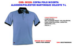 COFRA FINSTOCK Polo de manga corta en algodón Martinique Celeste T-L