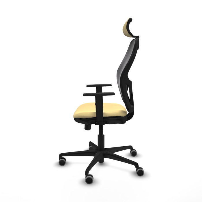 PIQUERAS Y CRESPO Silla de oficina Jorquera con mecanismo Sincro/Traslack, Crema y Negro