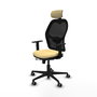PIQUERAS Y CRESPO Silla de oficina Jorquera con mecanismo Sincro/Traslack, Crema y Negro