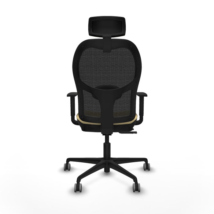 PIQUERAS Y CRESPO Silla de oficina Jorquera con mecanismo Sincro/Traslack, Crema y Negro