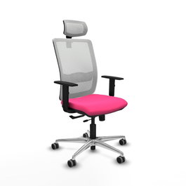PIQUERAS Y CRESPO Silla de oficina Haches Rosa y Blanco con Mecanismo Sincro/Traslack