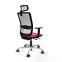 PIQUERAS Y CRESPO Silla de oficina Haches Rosa y Blanco con Mecanismo Sincro/Traslack