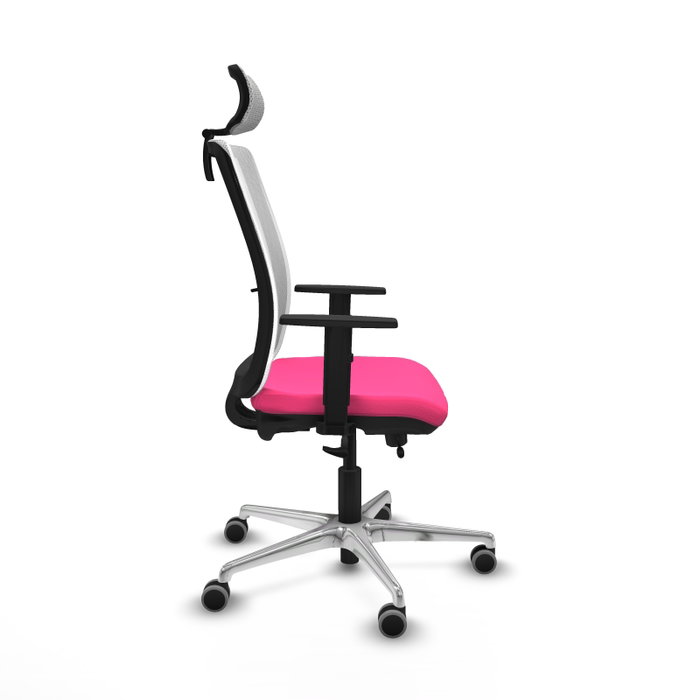PIQUERAS Y CRESPO Silla de oficina Haches Rosa y Blanco con Mecanismo Sincro/Traslack