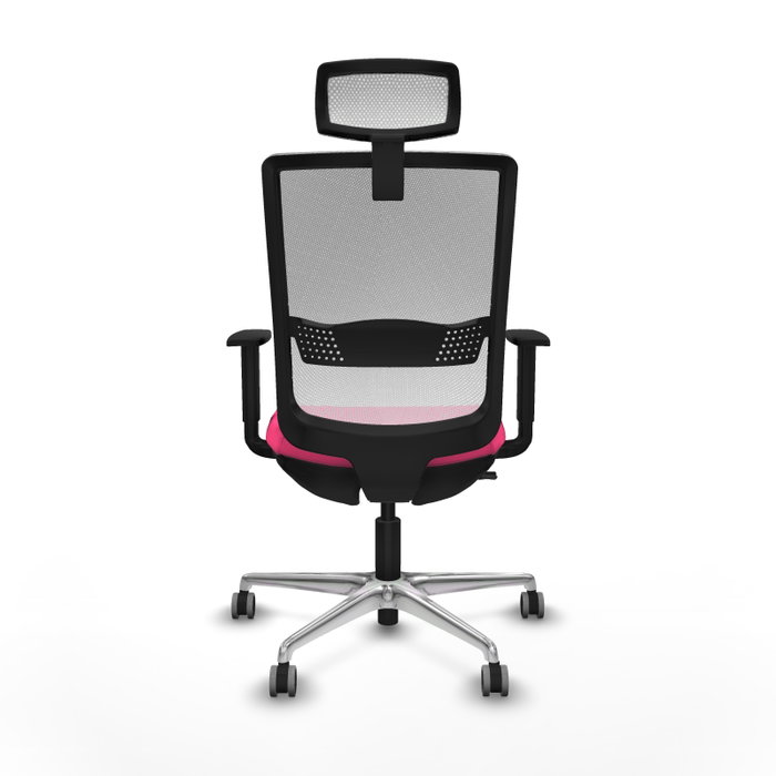 PIQUERAS Y CRESPO Silla de oficina Haches Rosa y Blanco con Mecanismo Sincro/Traslack