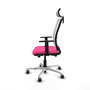 PIQUERAS Y CRESPO Silla de oficina Haches Rosa y Blanco con Mecanismo Sincro/Traslack