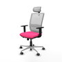 PIQUERAS Y CRESPO Silla de oficina Haches Rosa y Blanco con Mecanismo Sincro/Traslack