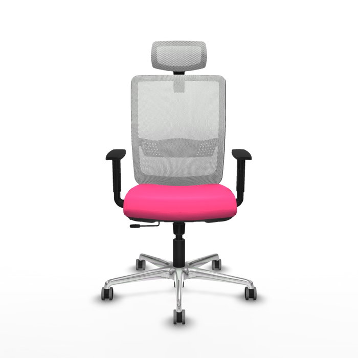 PIQUERAS Y CRESPO Silla de oficina Haches Rosa y Blanco con Mecanismo Sincro/Traslack
