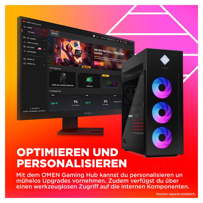 HP OMEN 45L GT22-3475ng Gaming PC Core Ultra 9 285K 64GB RAM 2TB SSD RTX 5080 Windows 11 Home HP OMEN 45L GT22-3475ng Gaming PC Core Ultra 9 285K 64GB RAM 2TB SSD RTX 5080 Windows 11 Home