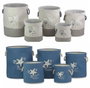 DKD Home Decor Cesta Ropa Atlantico Beige Azul 40 x 45.5 x 40 cm Set de 5 Piezas Poliester