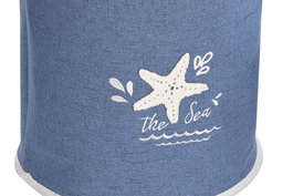 DKD Home Decor Cesta Ropa Atlantico Beige Azul 40 x 45.5 x 40 cm Set de 5 Piezas Poliester