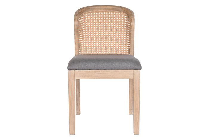 DKD Home Decor Silla de Abeto y Poliéster Gris Oscuro