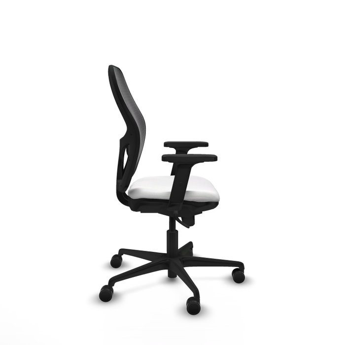 PIQUERAS Y CRESPO Silla de oficina Jorquera con mecanismo Sincro, tela blanca y malla negra PIQUERAS Y CRESPO Silla de oficina Jorquera con mecanismo Sincro, tela blanca y malla negra