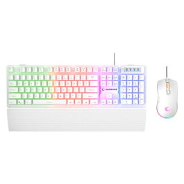 Rampage Fortuna Conjunto de Teclado y Mouse Gaming Blanco con Retroiluminación RGB