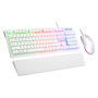 Rampage Fortuna Conjunto de Teclado y Mouse Gaming Blanco con Retroiluminación RGB