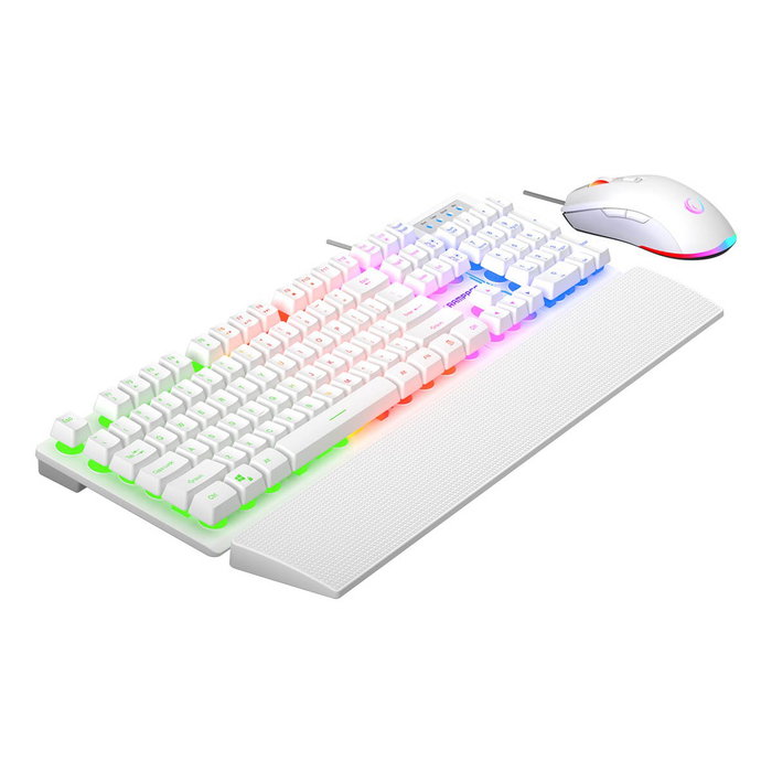Rampage Fortuna Conjunto de Teclado y Mouse Gaming Blanco con Retroiluminación RGB Rampage Fortuna Conjunto de Teclado y Mouse Gaming Blanco con Retroiluminación RGB